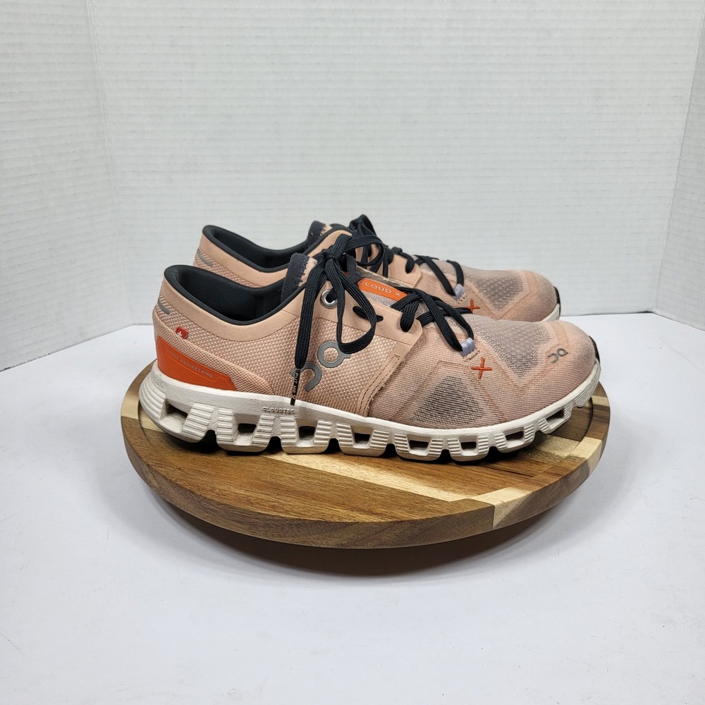 On Cloud X Running Shoes Womens 6.5 Rose Orange Good 60.98591 Helion Mesh